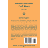 King George County, Virginia Court Orders, 1746-1751 back cover