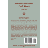 King George County, Virginia Court Orders, 1740-1746 back cover