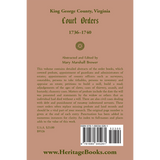King George County, Virginia Court Orders, 1736-1740 back cover