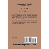 Essex County, Virginia Land Records 1772-1786 back cover