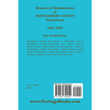 Abstracts of Administrations of Montgomery County, Pennsylvania, 1822-1850 back cover