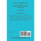 Abstracts of Administrations of Montgomery County, Pennsylvania, 1822-1850 back cover