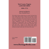 York County, Virginia Land Records, 1694-1713 back cover