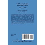 York County, Virginia Land Records, 1713-1729 back cover