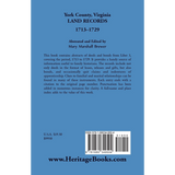 York County, Virginia Land Records, 1713-1729 back cover