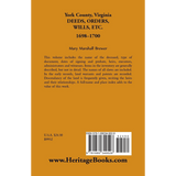 York County, Virginia Deeds, Orders, Wills, etc., 1698-1700 back cover