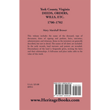 York County, Virginia Deeds, Orders, Wills, etc., 1700-1702 back cover