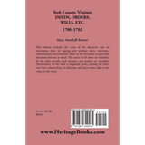 York County, Virginia Deeds, Orders, Wills, etc., 1700-1702 back cover
