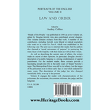 Portraits of the English, Volume II: Law and Order back cover