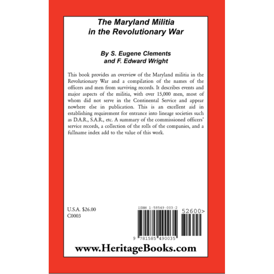 The Maryland Militia in the Revolutionary War back cover