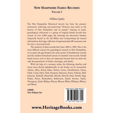 New Hampshire Family Records, Volume 1 back cover
