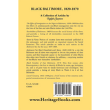 Black Baltimore, 1820-1870 back cover