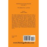 Portraits of the English, Volume V: Working Lives back cover