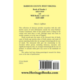 Barbour County, West Virginia, Book of Deaths 1, 1853-1919 and Will Books 1 and 1 1/2, 1839-1889 back cover