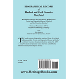 Biographical Record of Harford and Cecil Counties, Maryland back cover
