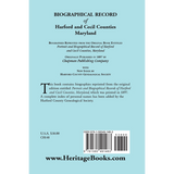 Biographical Record of Harford and Cecil Counties, Maryland back cover