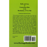 Rolls and Lists of Connecticut Men in the Revolution, 1775-1783 (1901) back cover