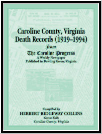 Caroline County, Virginia Death Records 1919-1994