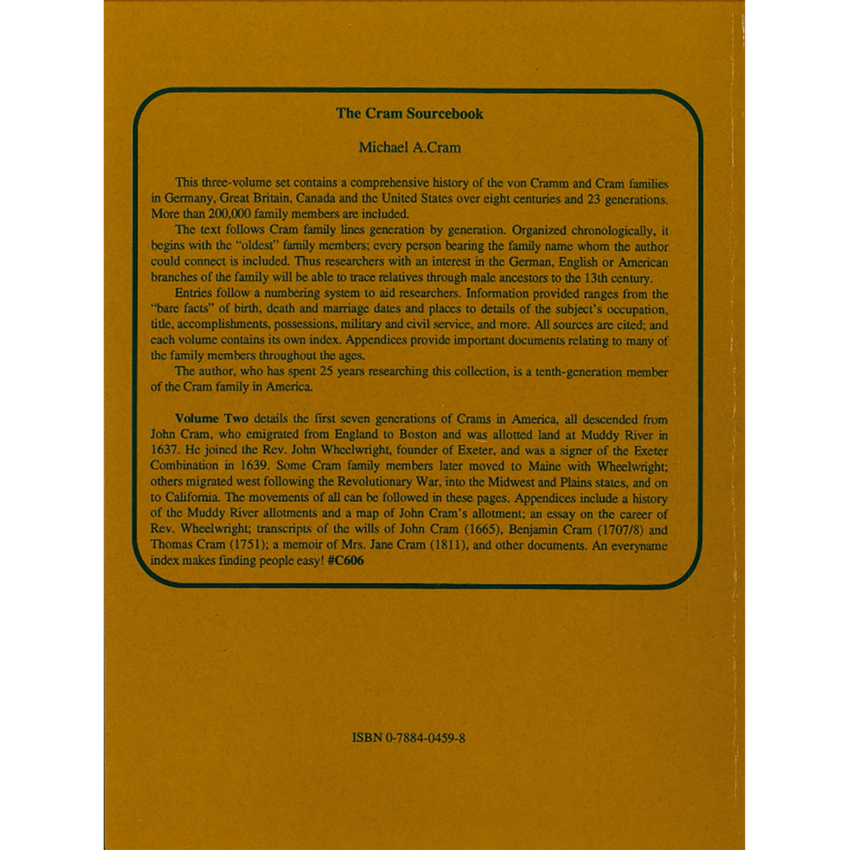 The Cram Sourcebook: Volume Two back cover