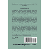 History of Malden, Massachusetts, 1633-1785, Volume 1 back cover