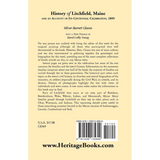 History of Litchfield, Maine: And an account of its Centennial Celebration, 1895, Part 1 and 2 back cover