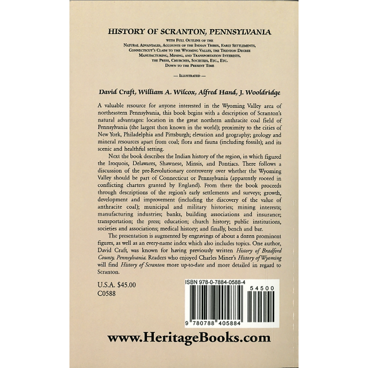 History of Scranton, Pennsylvania back cover