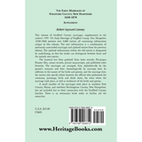 The Early Marriages of Strafford County, New Hampshire, Supplement, 1630-1870 back cover