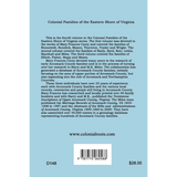 Colonial Families of the Eastern Shore of Virginia, Volume 4 back cover
