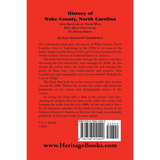 History of Wake County, North Carolina back cover