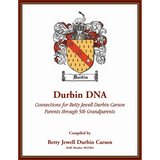 Durbin DNA: Connections for Betty Jewell Durbin Carson, Parents through 5th Grandparents