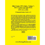 Ohio County (West Virginia) Index, Volume 7 back cover