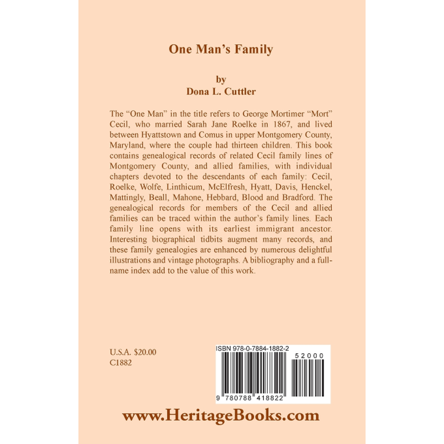 back cover of One Man's Family