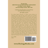 Excerpts from Minutes of Cullman Baptist Association of Cullman County, Alabama and surrounding counties, 1883-1946 back cover