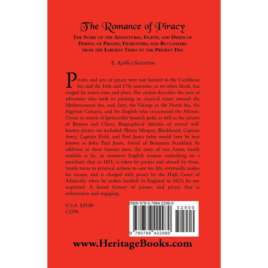 back cover of The Romance of Piracy