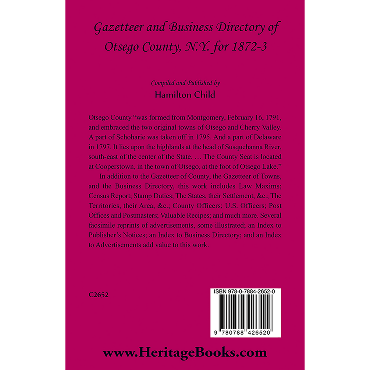 Gazetteer and Business Directory of Otsego County, New York for 1872-3