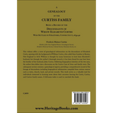 A Genealogy of the Curtiss Family Being a Record of the Descendants of Widow Elizabeth Curtiss Who Settled in Stratford, Connecticut 1639-40 back cover
