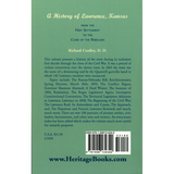 A History of Lawrence, Kansas from the First Settlement to the Close of the Rebellion back cover
