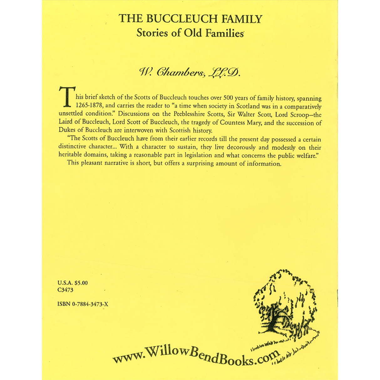 The Buccleuch Family: Stories of Old Families back cover
