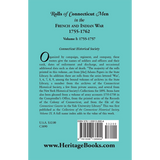 Rolls of Connecticut Men in the French and Indian War, 1755-1762, Volume 1, 1755-1757 back cover