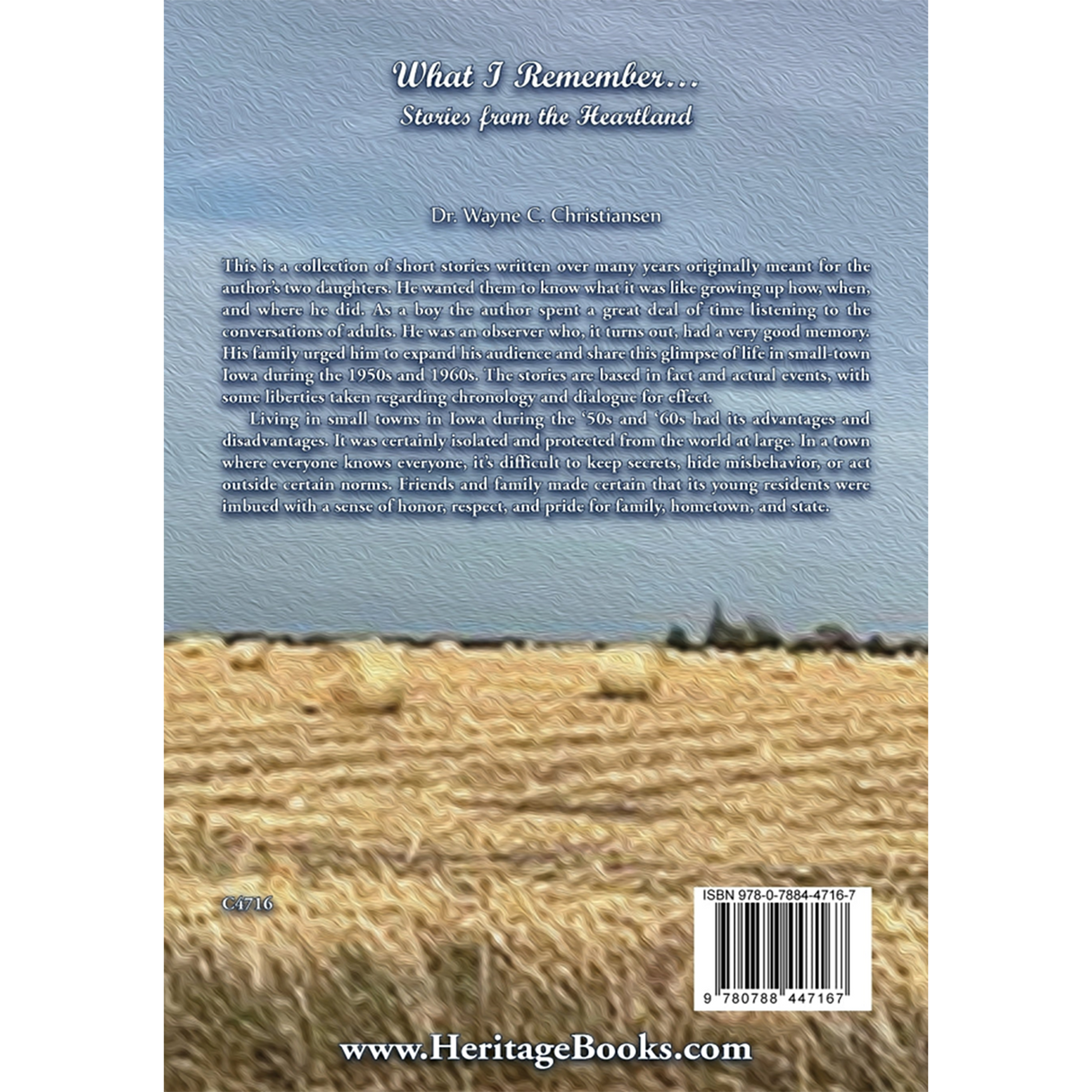 What I Remember... Stories from the Heartland back cover
