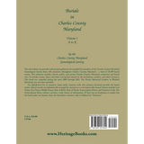Burials in Charles County, Maryland, Part I, A-K back cover