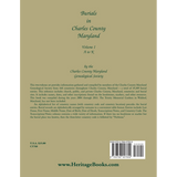 Burials in Charles County, Maryland, Part I, A-K back cover
