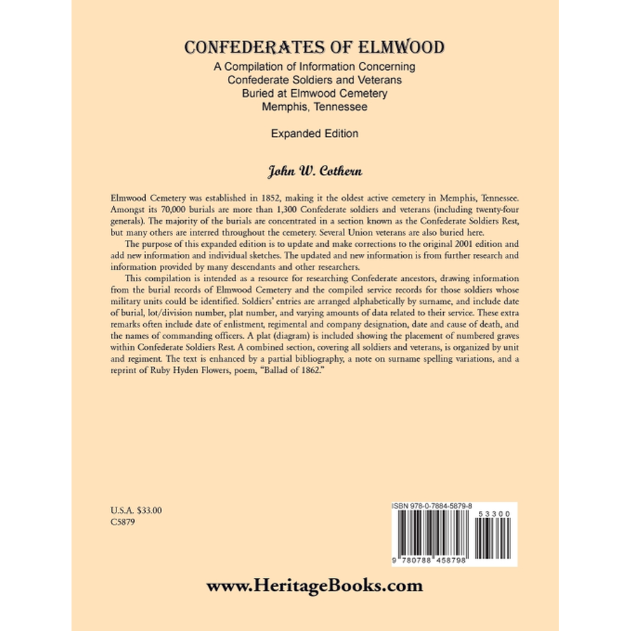 back cover of Confederates of Elmwood (Expanded Edition)