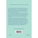 Colonial Families of the Eastern Shore of Virginia, Volume 3 back cover