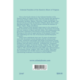 Colonial Families of the Eastern Shore of Virginia, Volume 3 back cover