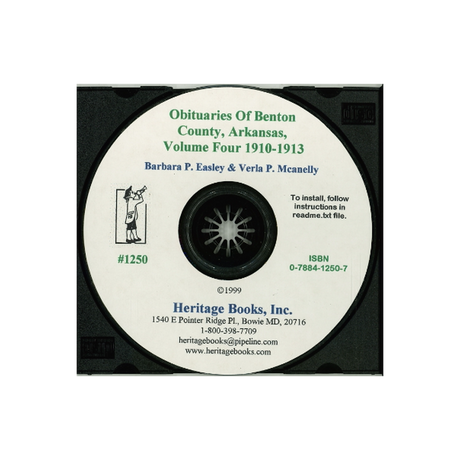 CD-Obituaries of Benton County, Arkansas, Volume 4, 1910-1913