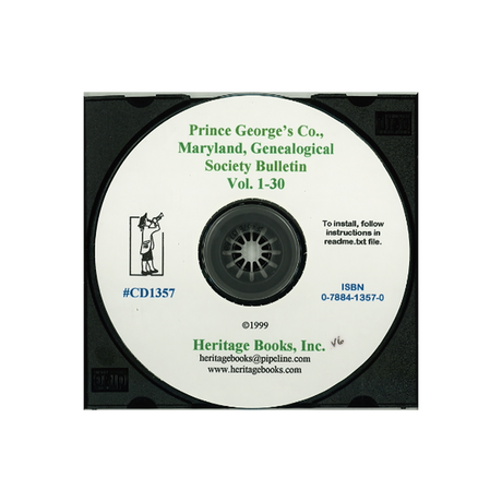 CD-Prince George's County, Maryland Genealogical Society Bulletin, Volumes 1-30