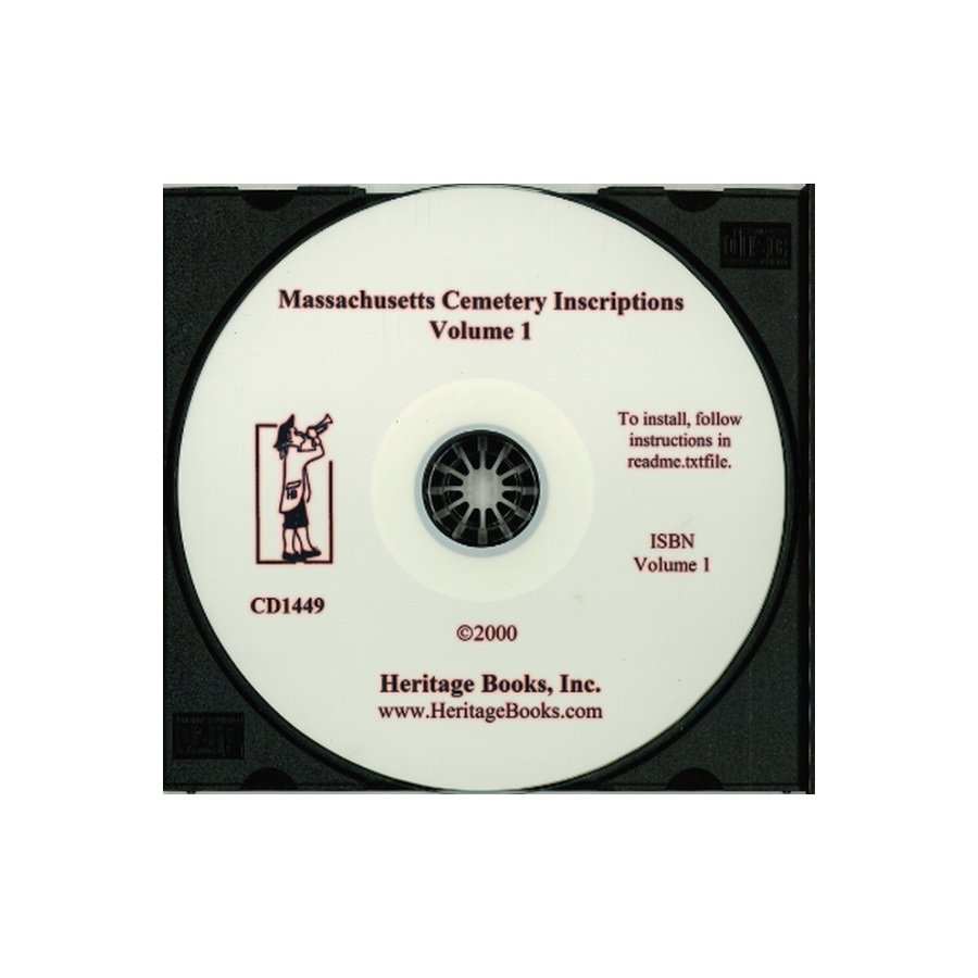 CD-Massachusetts Cemetery Inscriptions, Volume 1