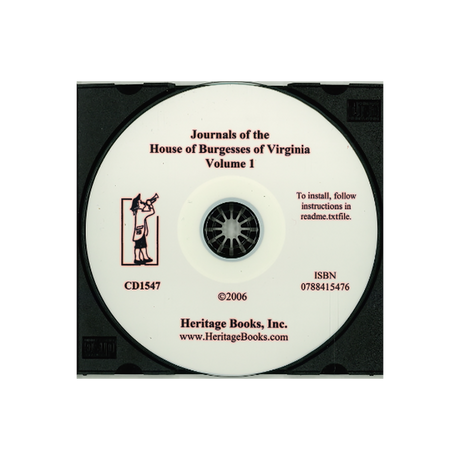 CD-Journals of the House of Burgesses of Virginia, Volume 1