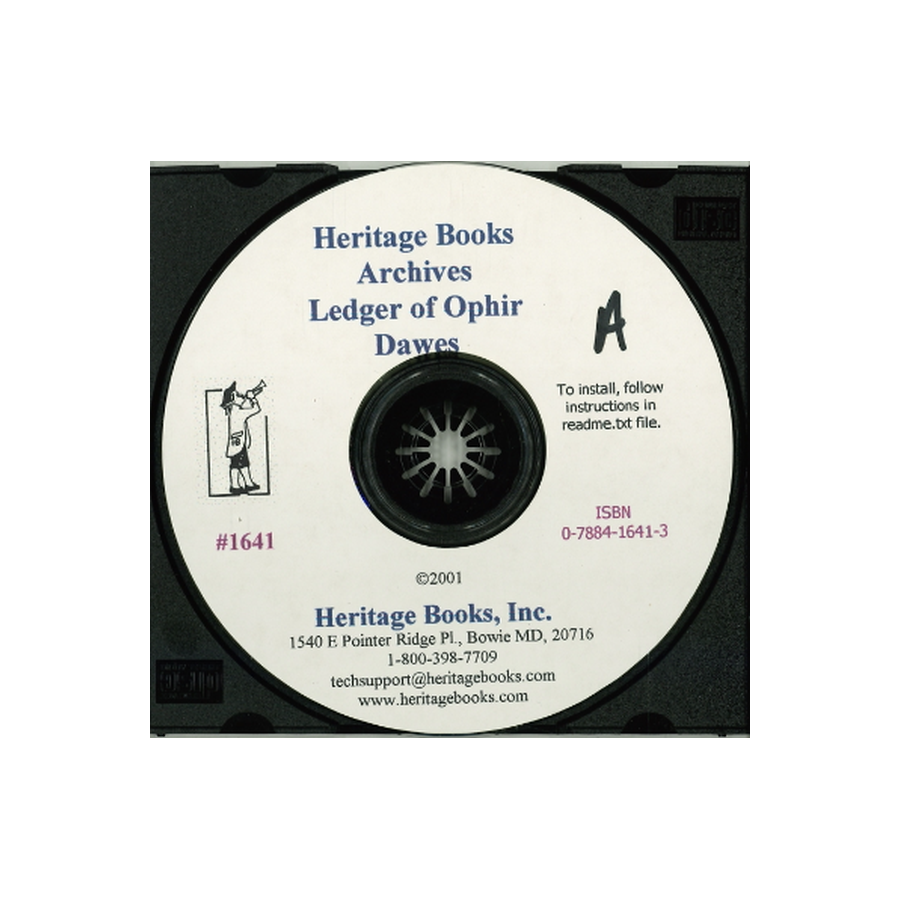 CD-The Ledger of Ophir Dawes of Windsor, Berkshire County, Massachusetts, and Orwell, Bradford County, Pennsylvania